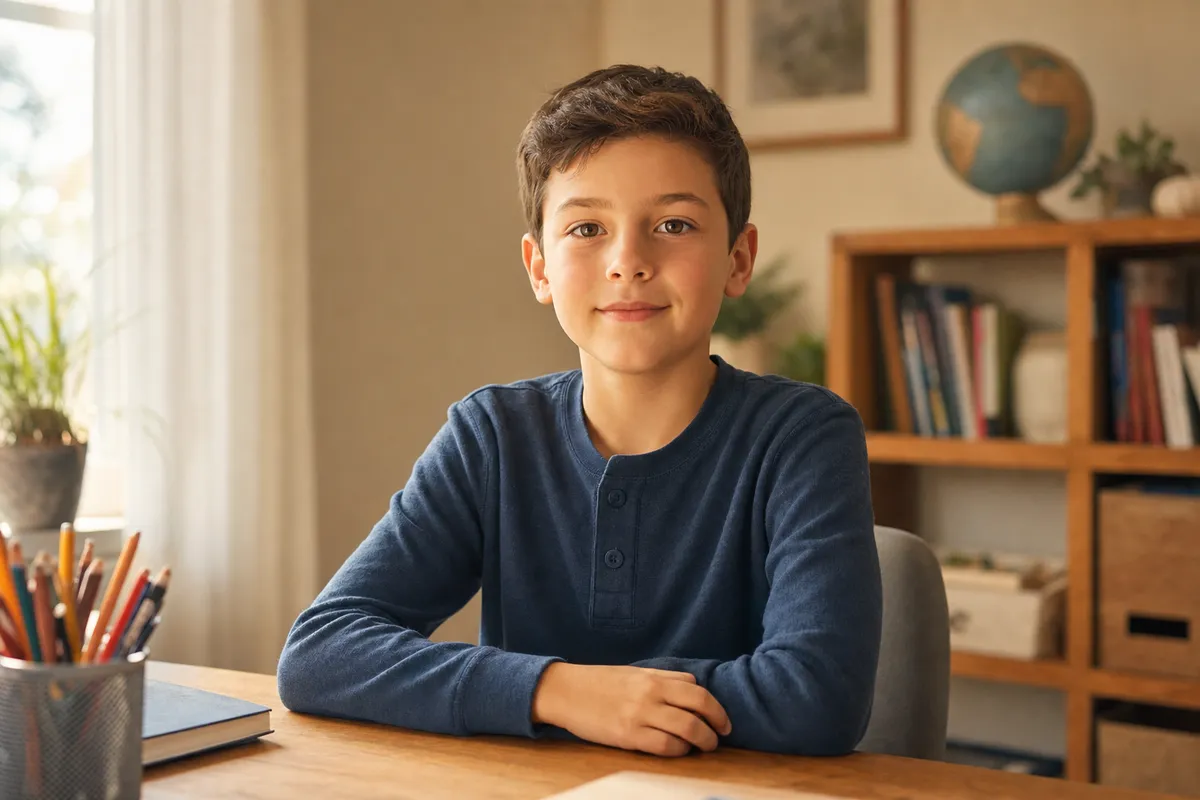 Confident boy around ten looking forward — the result of consistent practice