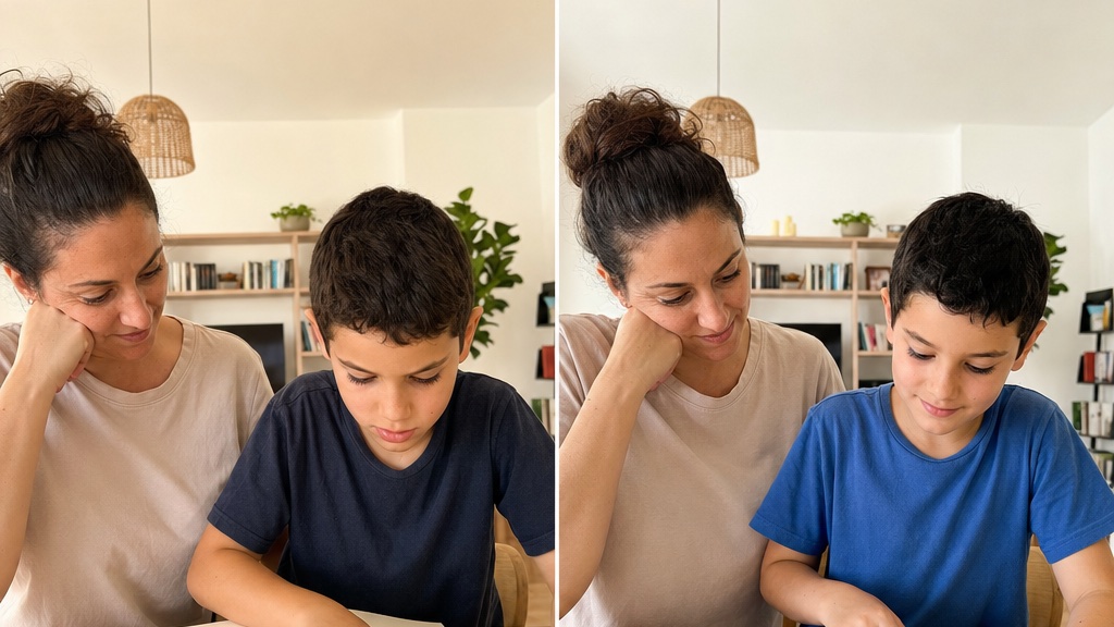 אותו ילד בשבוע הראשון לעומת חודש אחרי — שיפור הדרגתי, לא "ריפוי"
