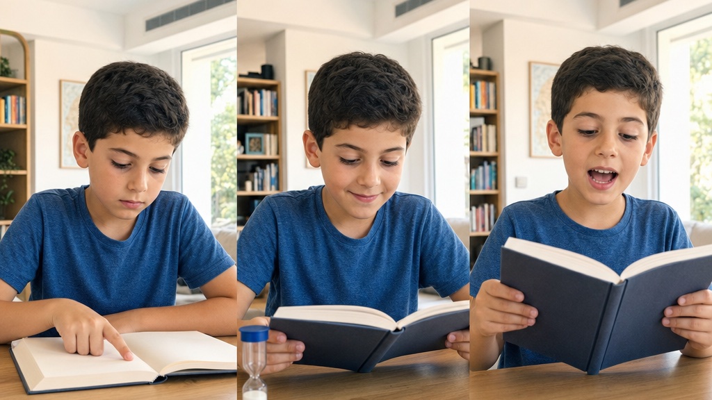 שלושה רגעי קריאה: דיוק, קצב עם שעון חול, וקריאה בהבעה